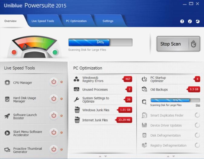 Uniblue PowerSuite从Windows中删除不需要的文件