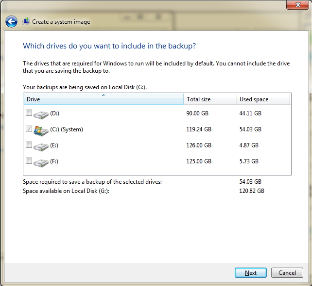 创建系统映像备份