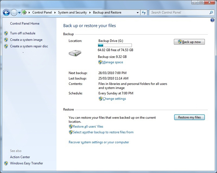 从备份中恢复c驱动器