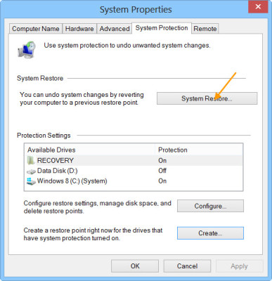恢复注册表备份
