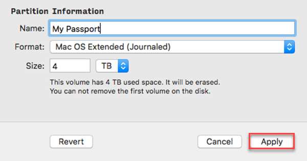 将外部驱动器转换为APFS格式