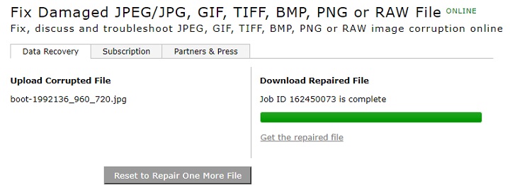 保存修好的jpeg照片
