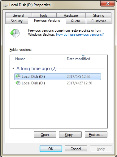 在Windows中恢复已删除的文件夹