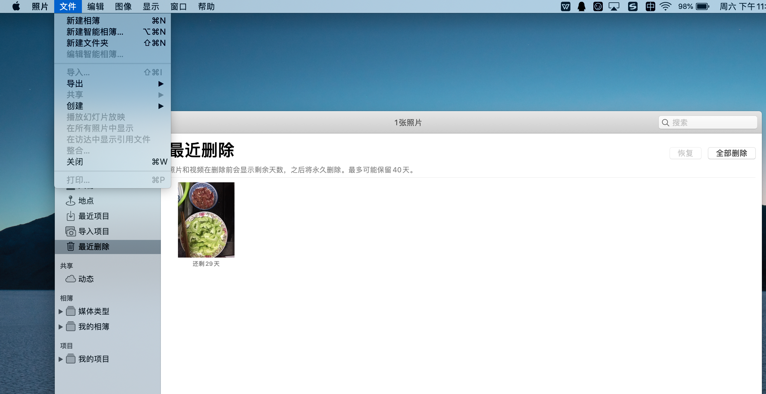 在Mac上恢复最近删除的照片