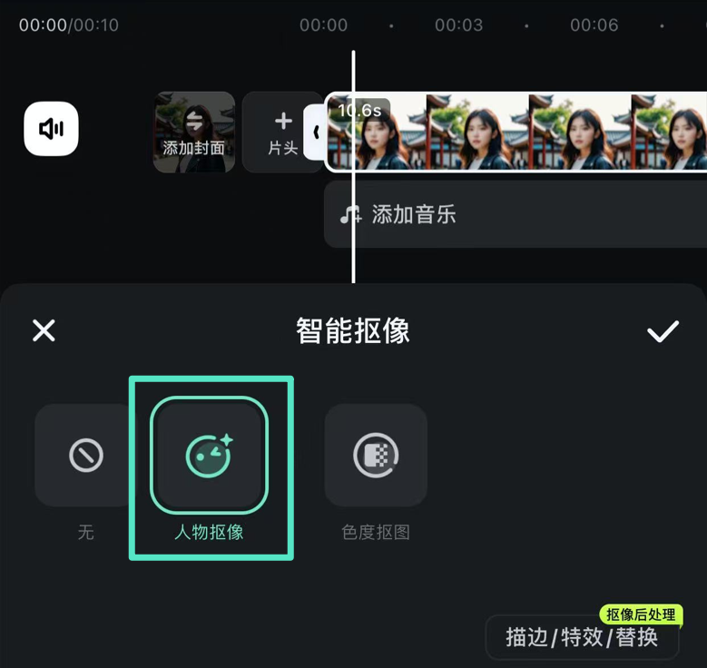 自动识别人物主体