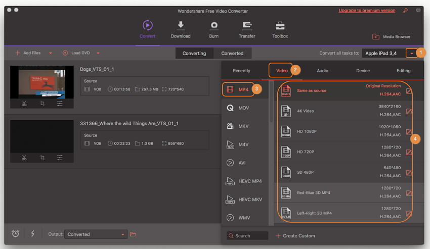 将VOB文件添加到此免费VOB到MP4转换器
