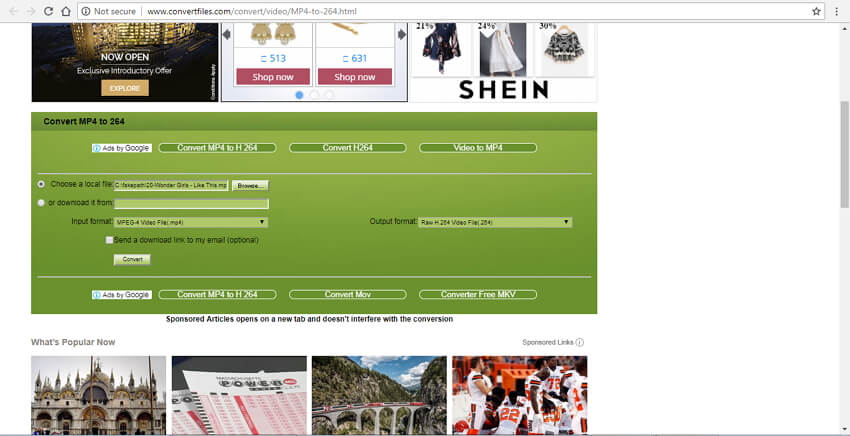 在线将MP4转换为H 264