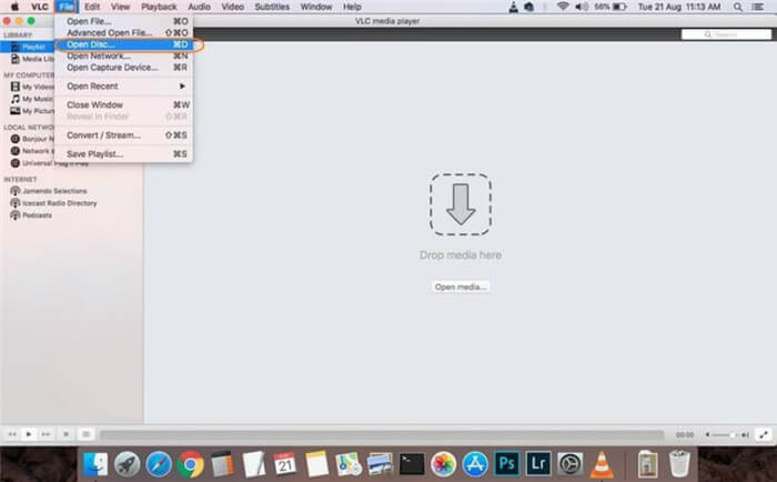 打开VLC文件选项