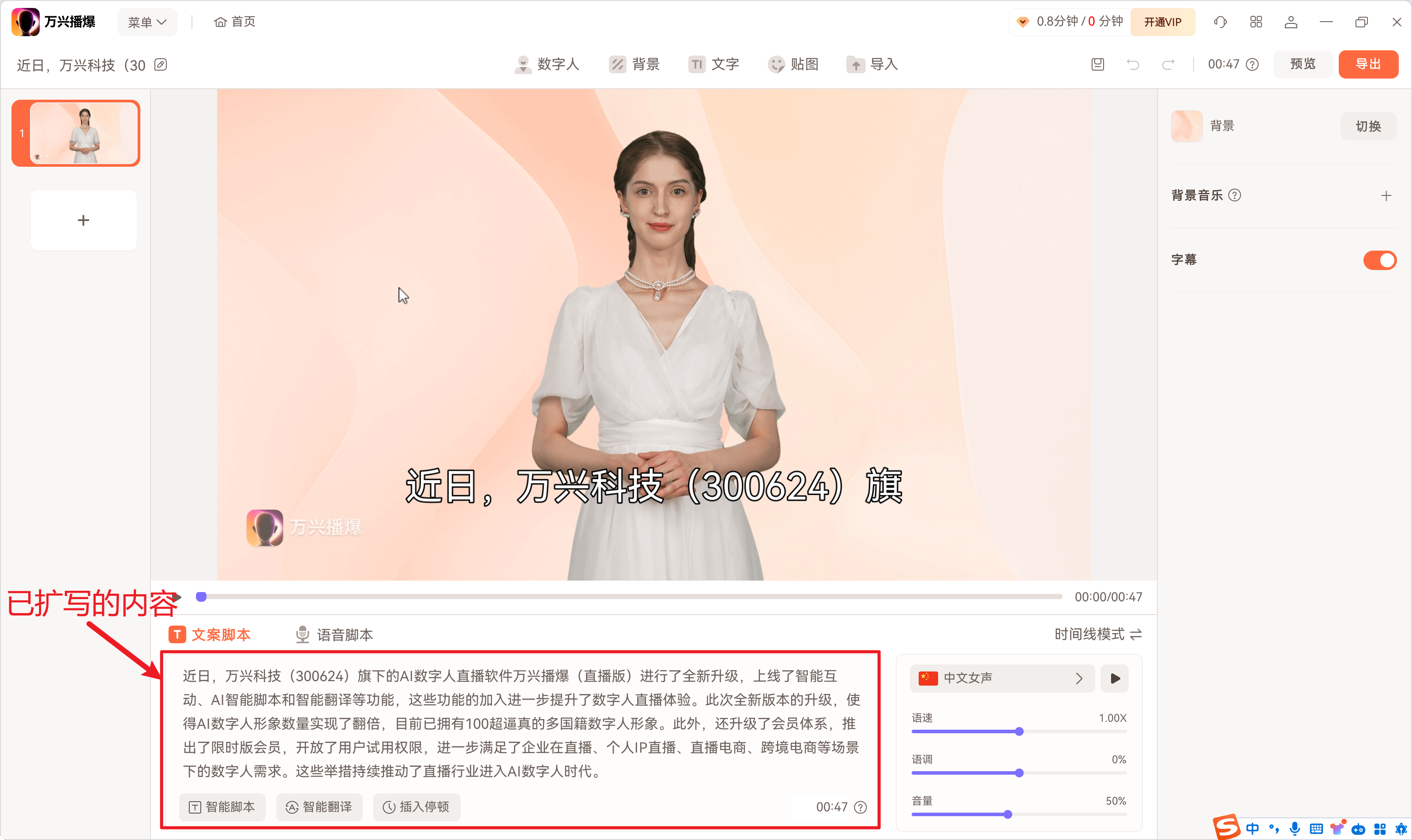 选择分镜脚本优化项