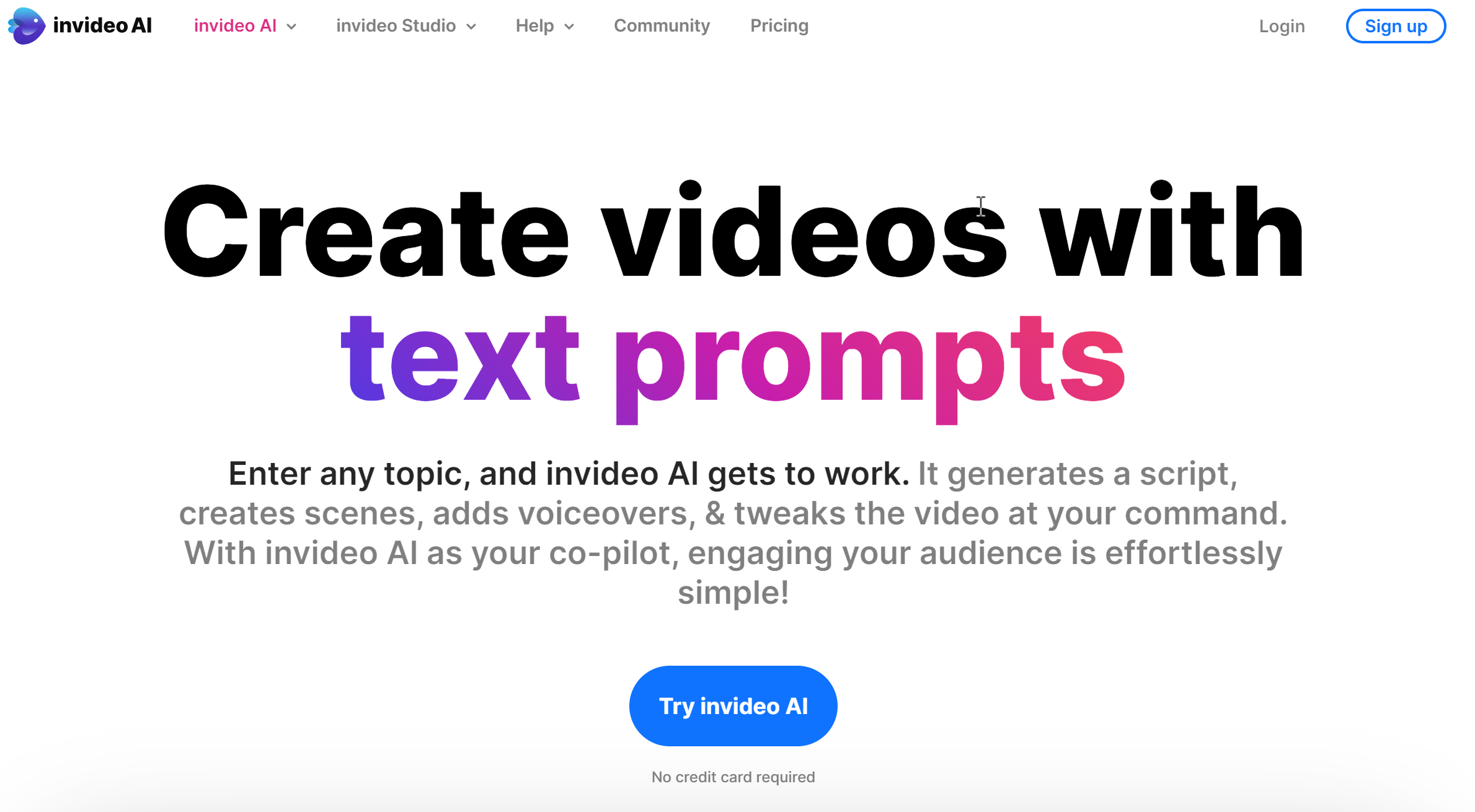 invideo.io： AI 驱动视频生成