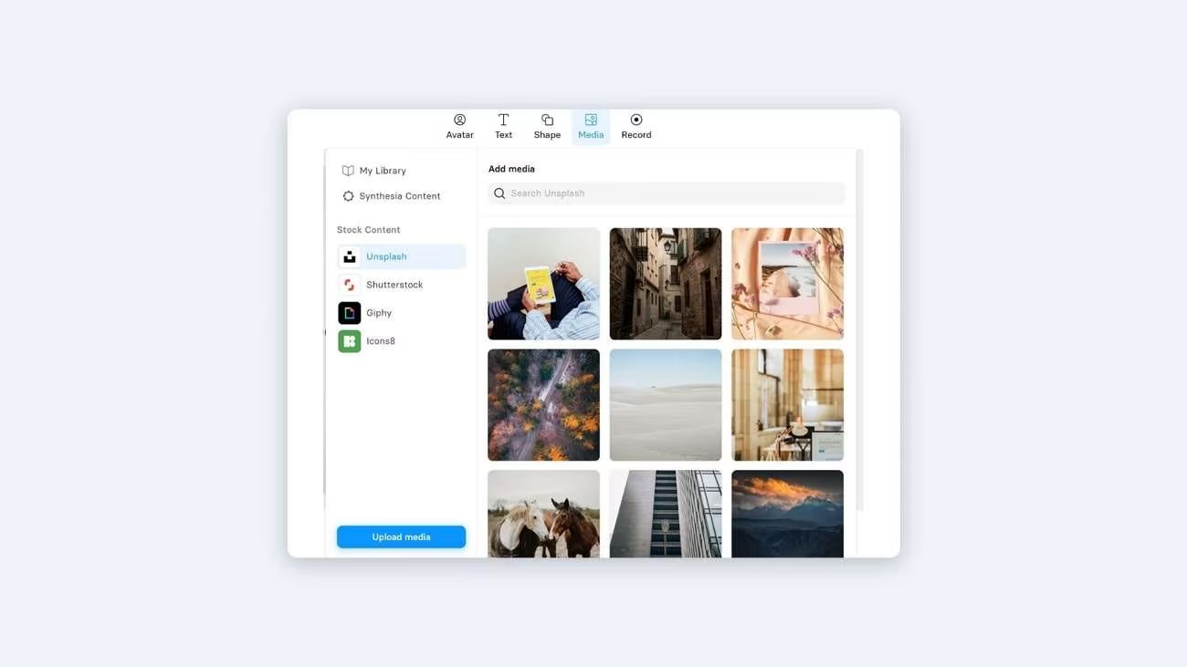 Synthesia AI添加素材