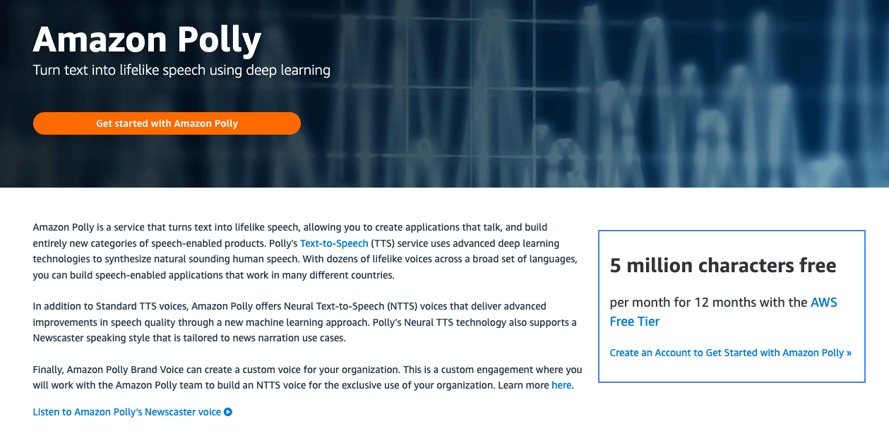 Amazon Polly 文字转语音