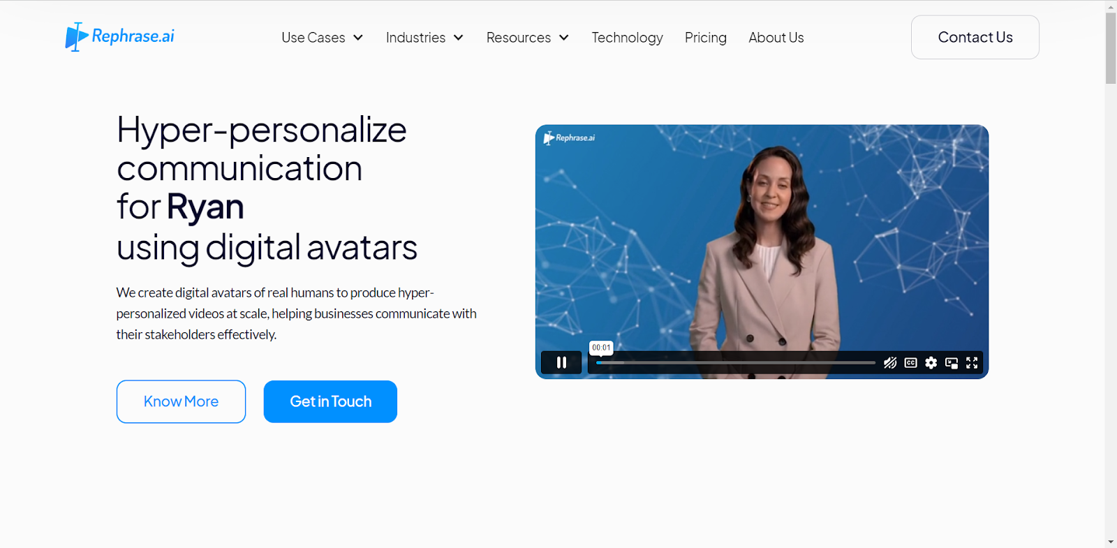 Rephrase.AI批量生成个性化视频