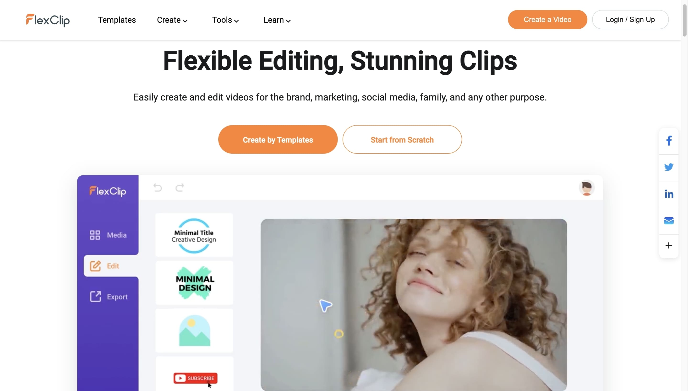 FlexClip - 在线新闻简介制作器